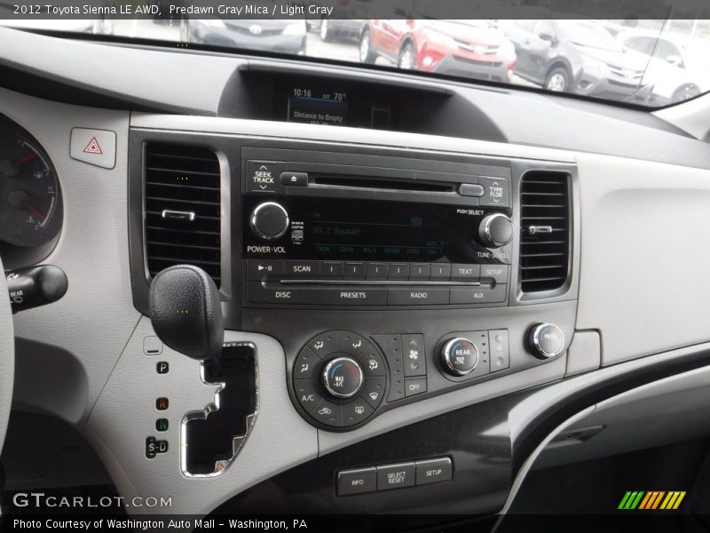 Predawn Gray Mica / Light Gray 2012 Toyota Sienna LE AWD