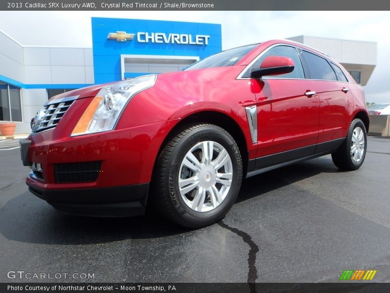 Crystal Red Tintcoat / Shale/Brownstone 2013 Cadillac SRX Luxury AWD