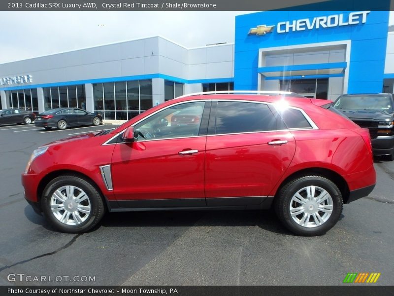 Crystal Red Tintcoat / Shale/Brownstone 2013 Cadillac SRX Luxury AWD