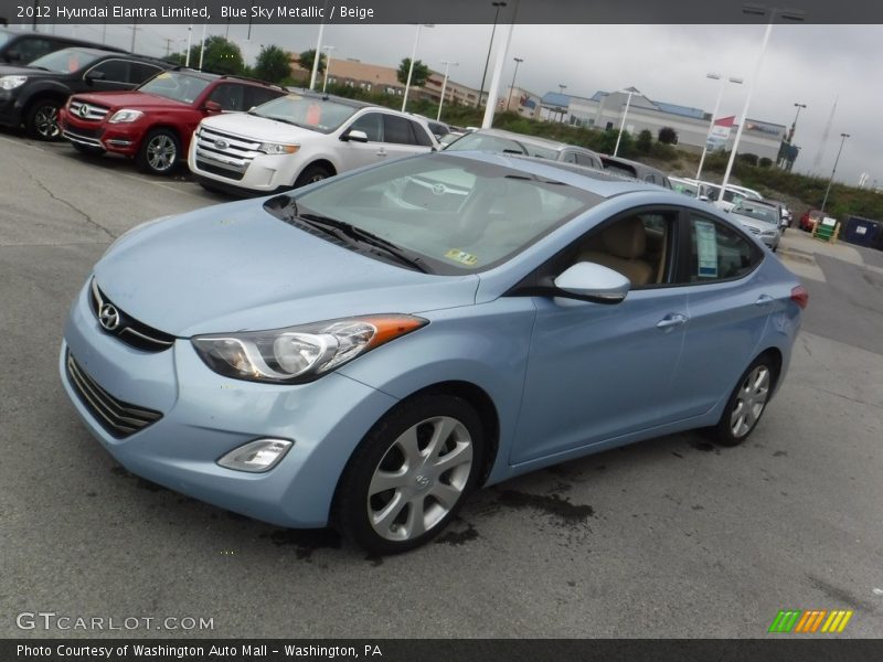 Blue Sky Metallic / Beige 2012 Hyundai Elantra Limited