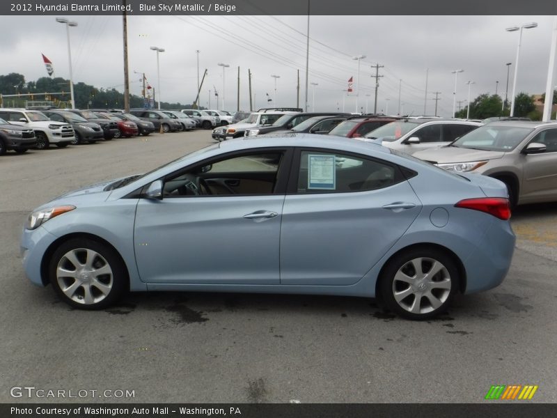 Blue Sky Metallic / Beige 2012 Hyundai Elantra Limited