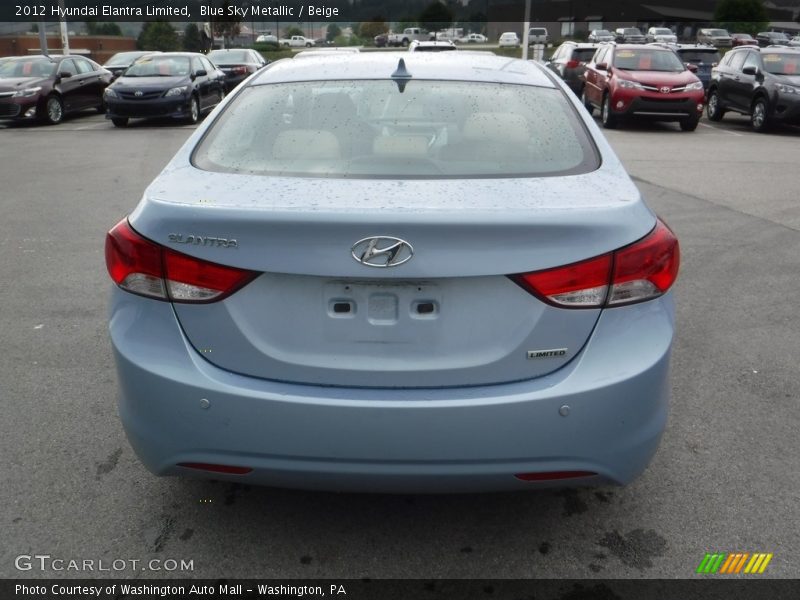 Blue Sky Metallic / Beige 2012 Hyundai Elantra Limited