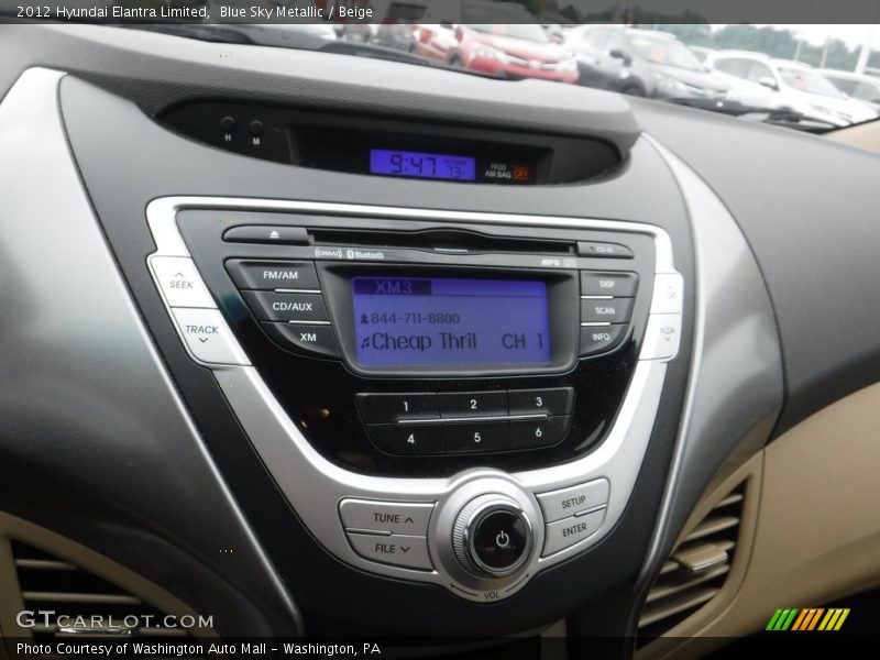 Blue Sky Metallic / Beige 2012 Hyundai Elantra Limited