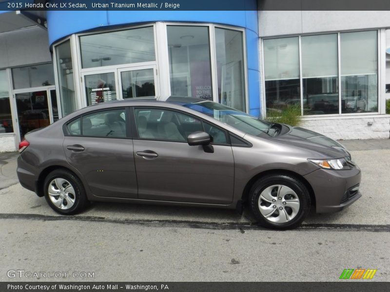 Urban Titanium Metallic / Beige 2015 Honda Civic LX Sedan