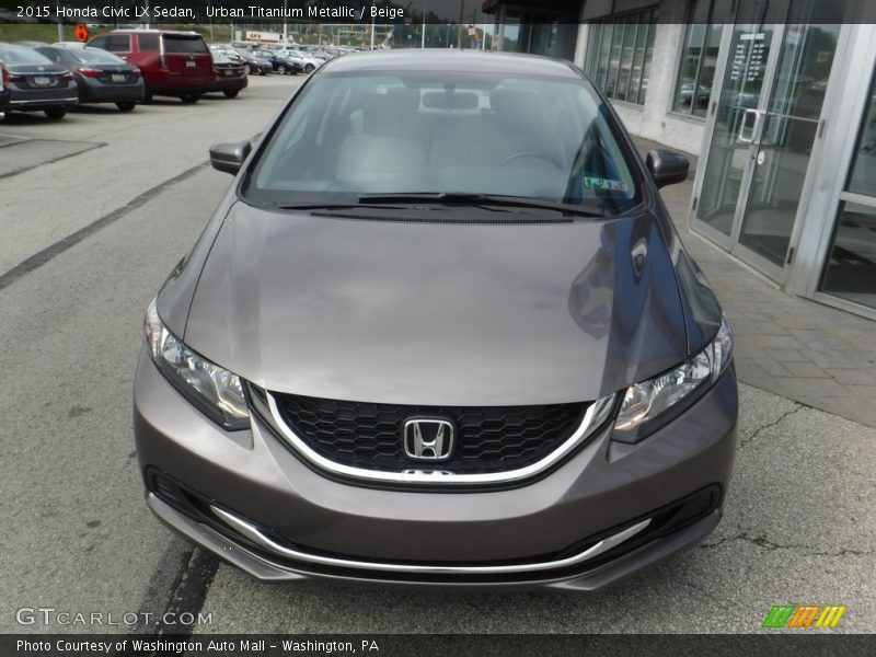 Urban Titanium Metallic / Beige 2015 Honda Civic LX Sedan
