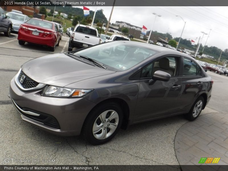 Urban Titanium Metallic / Beige 2015 Honda Civic LX Sedan