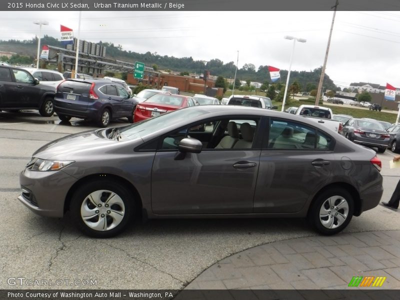 Urban Titanium Metallic / Beige 2015 Honda Civic LX Sedan