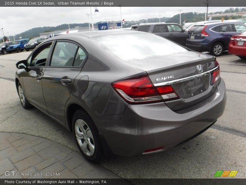Urban Titanium Metallic / Beige 2015 Honda Civic LX Sedan