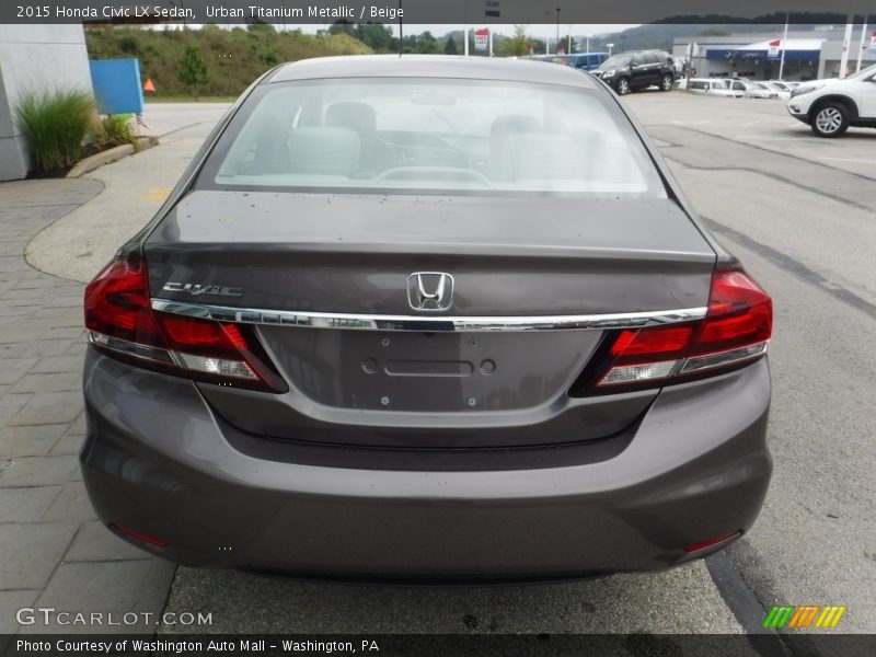 Urban Titanium Metallic / Beige 2015 Honda Civic LX Sedan