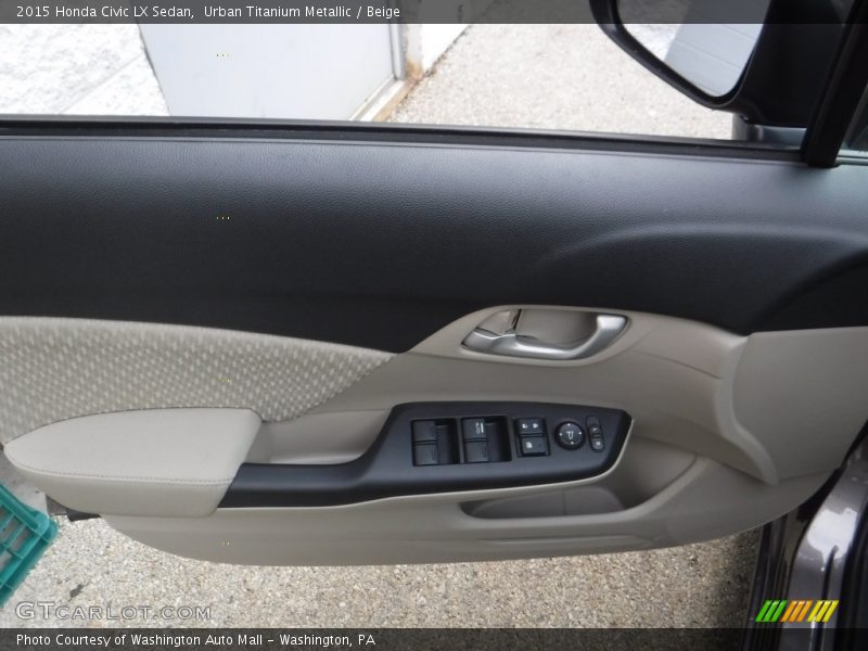Urban Titanium Metallic / Beige 2015 Honda Civic LX Sedan