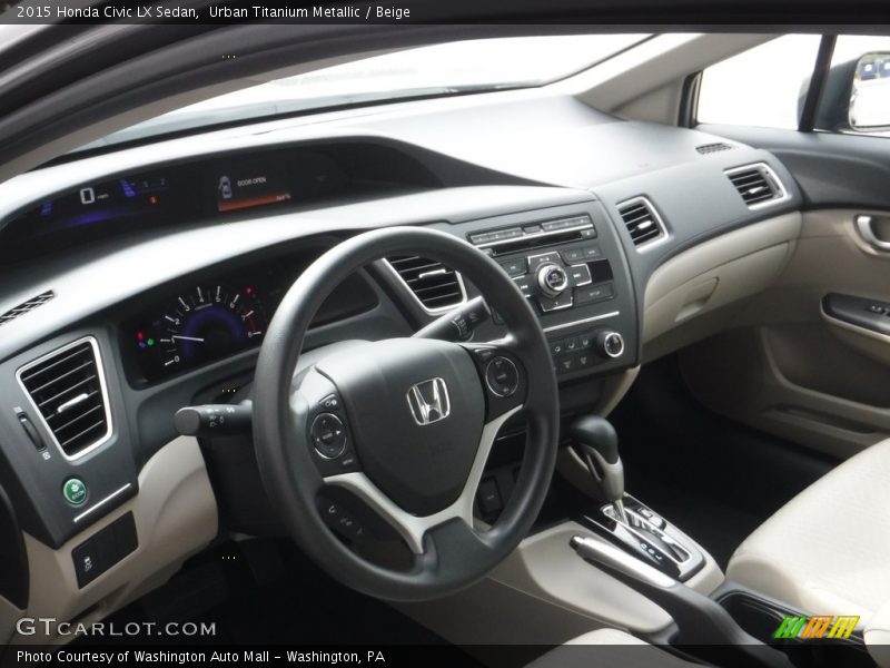 Urban Titanium Metallic / Beige 2015 Honda Civic LX Sedan