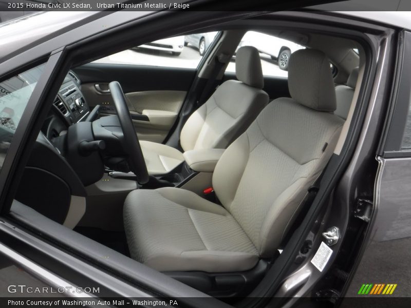 Urban Titanium Metallic / Beige 2015 Honda Civic LX Sedan