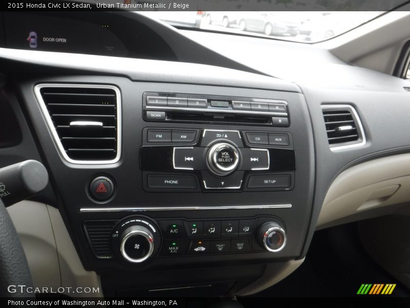 Urban Titanium Metallic / Beige 2015 Honda Civic LX Sedan