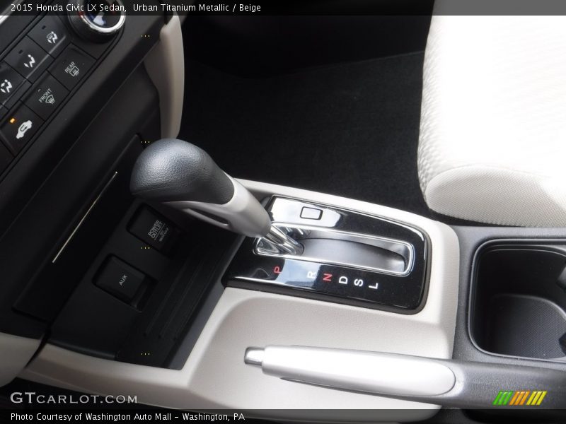 Urban Titanium Metallic / Beige 2015 Honda Civic LX Sedan