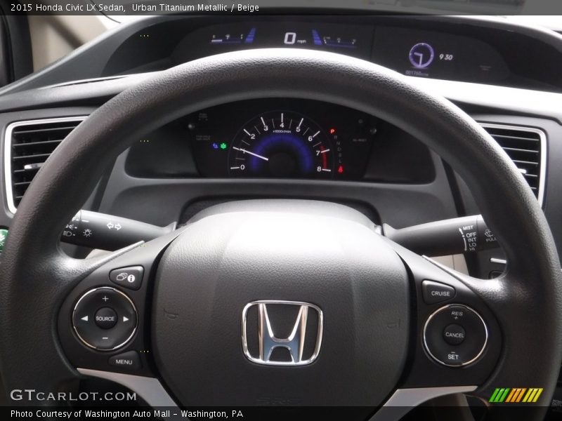 Urban Titanium Metallic / Beige 2015 Honda Civic LX Sedan