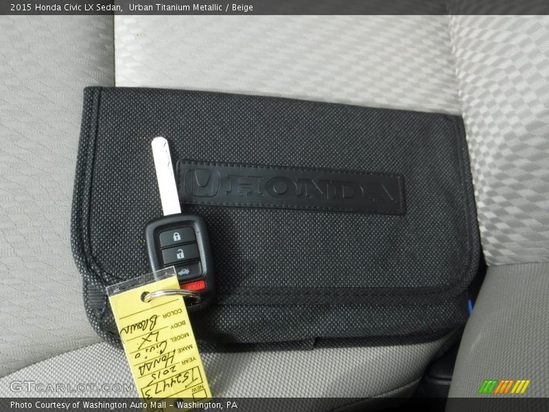 Urban Titanium Metallic / Beige 2015 Honda Civic LX Sedan