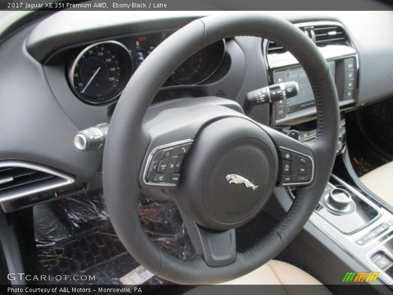 Ebony Black / Latte 2017 Jaguar XE 35t Premium AWD