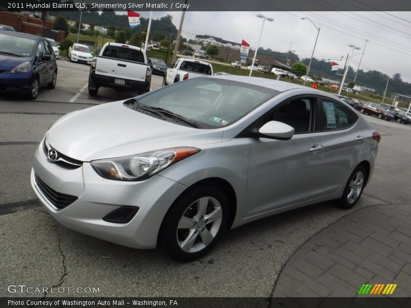 Shimmering Silver Metallic / Gray 2011 Hyundai Elantra GLS