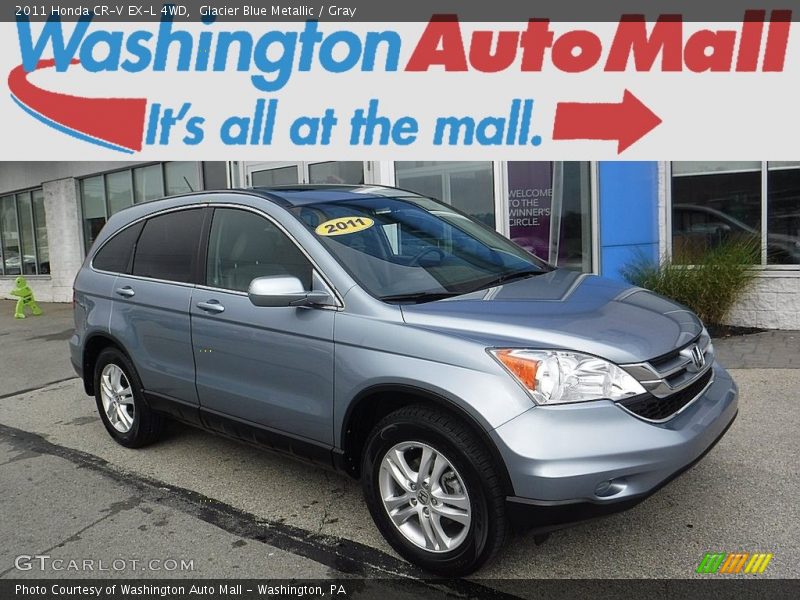 Glacier Blue Metallic / Gray 2011 Honda CR-V EX-L 4WD