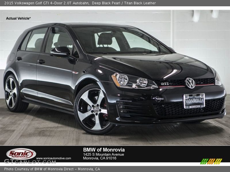 Deep Black Pearl / Titan Black Leather 2015 Volkswagen Golf GTI 4-Door 2.0T Autobahn