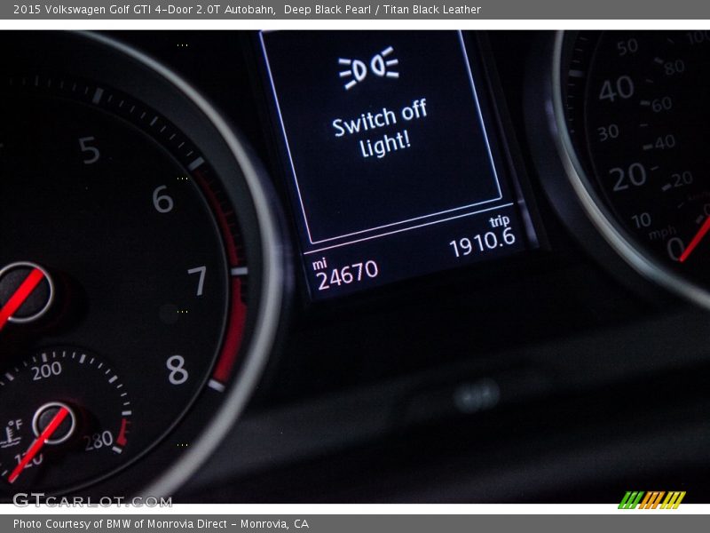 Deep Black Pearl / Titan Black Leather 2015 Volkswagen Golf GTI 4-Door 2.0T Autobahn