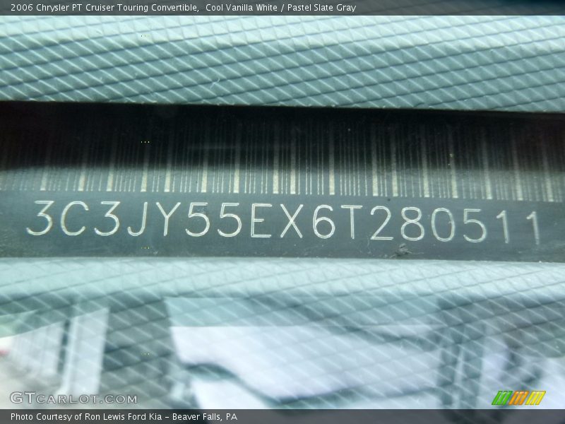 Cool Vanilla White / Pastel Slate Gray 2006 Chrysler PT Cruiser Touring Convertible