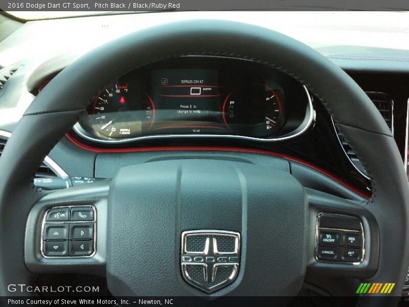 Pitch Black / Black/Ruby Red 2016 Dodge Dart GT Sport