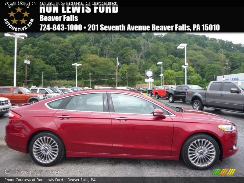 Ruby Red Metallic / Charcoal Black 2013 Ford Fusion Titanium