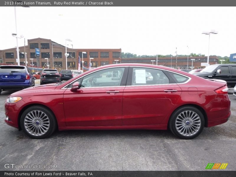 Ruby Red Metallic / Charcoal Black 2013 Ford Fusion Titanium