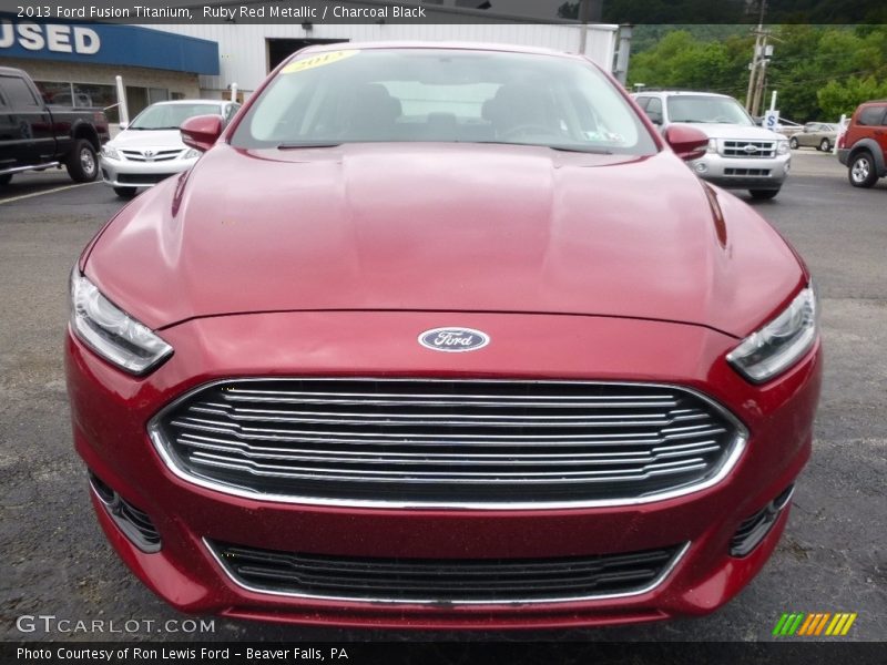 Ruby Red Metallic / Charcoal Black 2013 Ford Fusion Titanium