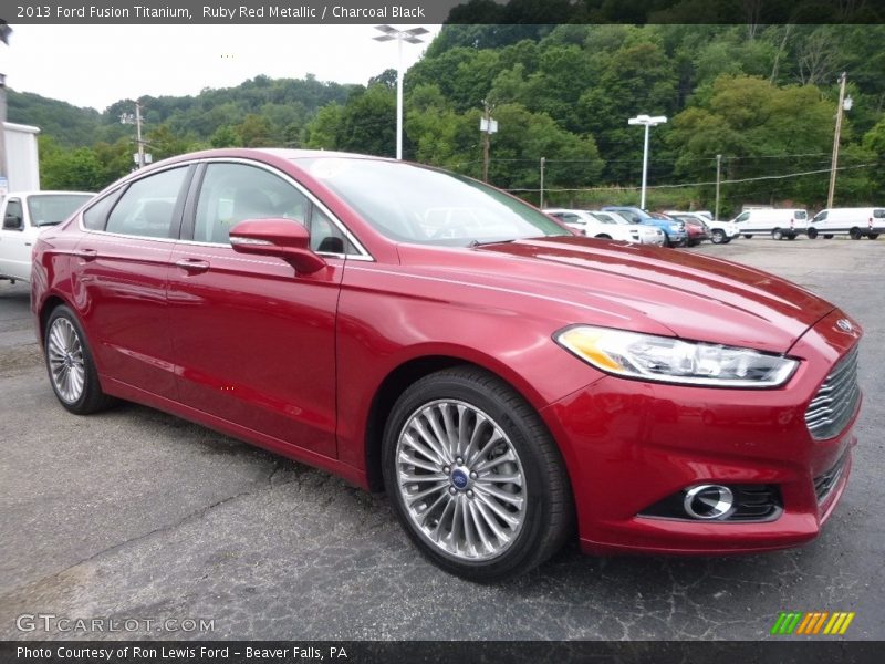 Ruby Red Metallic / Charcoal Black 2013 Ford Fusion Titanium
