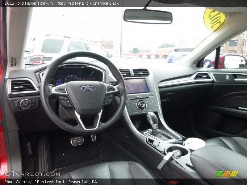 Ruby Red Metallic / Charcoal Black 2013 Ford Fusion Titanium