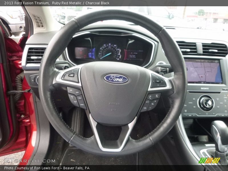 Ruby Red Metallic / Charcoal Black 2013 Ford Fusion Titanium