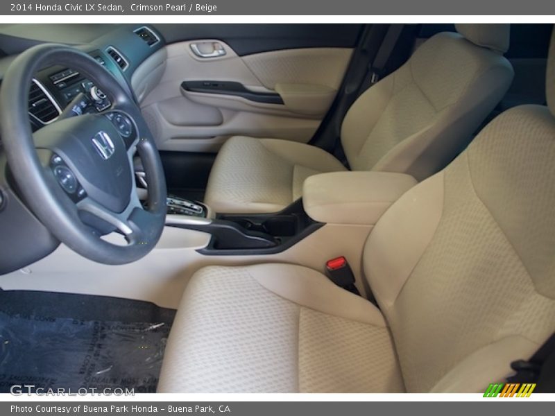 Crimson Pearl / Beige 2014 Honda Civic LX Sedan