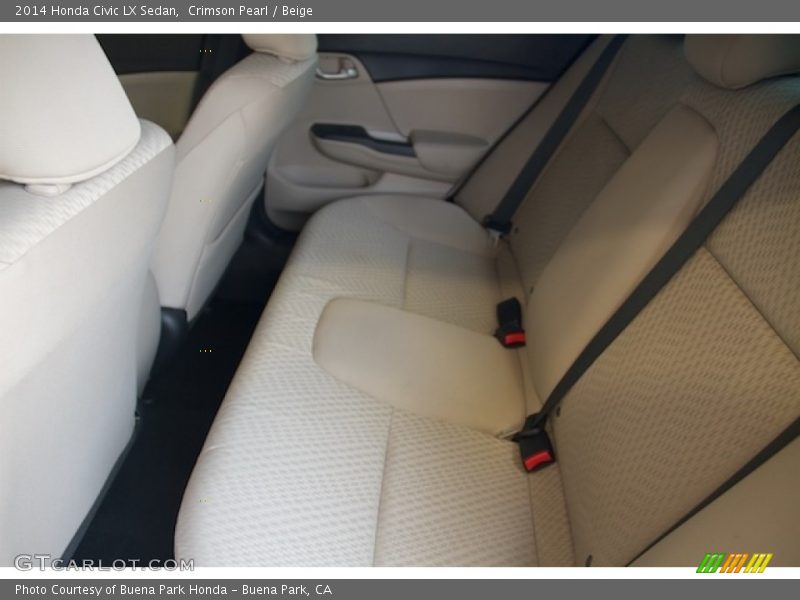 Crimson Pearl / Beige 2014 Honda Civic LX Sedan
