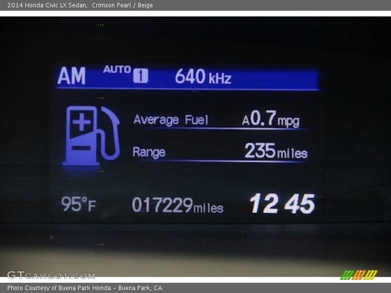 Crimson Pearl / Beige 2014 Honda Civic LX Sedan