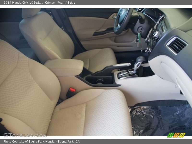 Crimson Pearl / Beige 2014 Honda Civic LX Sedan