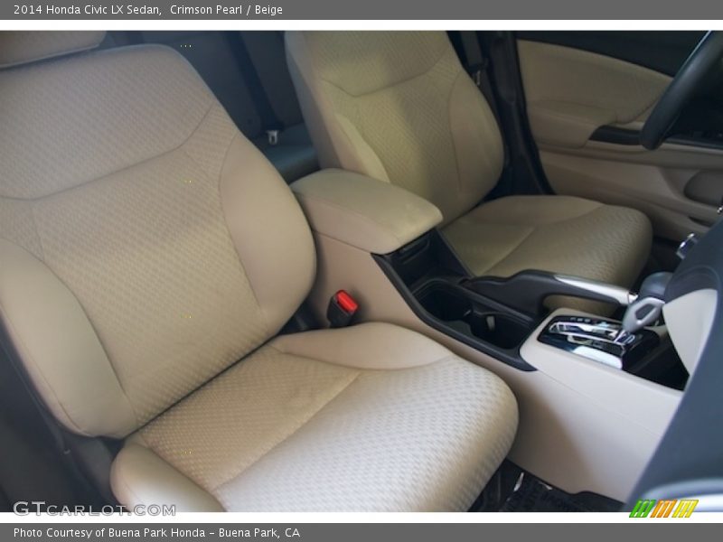 Crimson Pearl / Beige 2014 Honda Civic LX Sedan