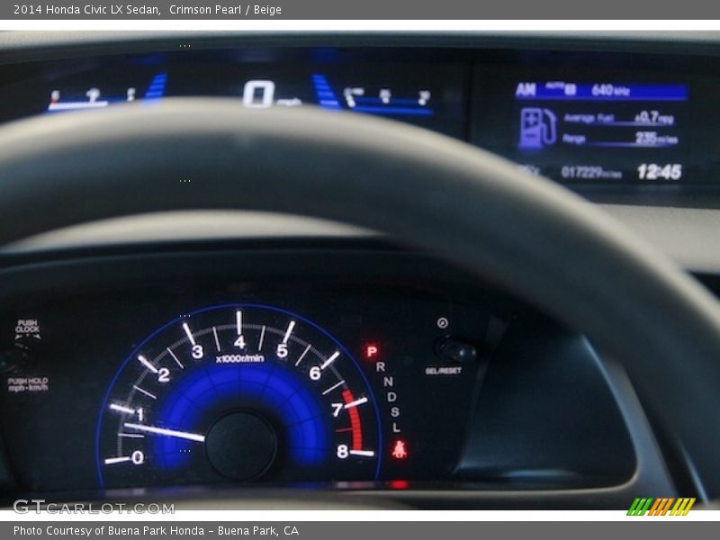 Crimson Pearl / Beige 2014 Honda Civic LX Sedan