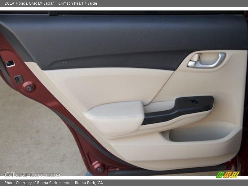 Crimson Pearl / Beige 2014 Honda Civic LX Sedan