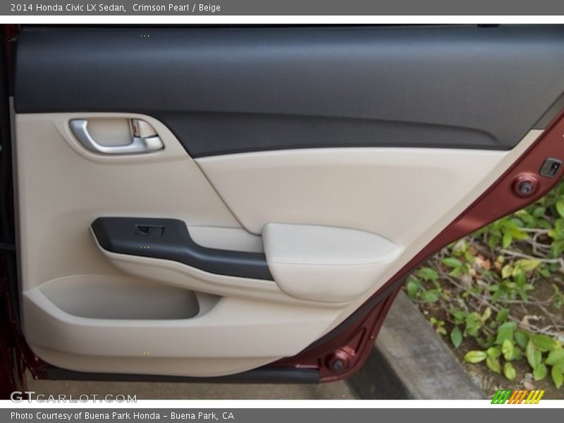 Crimson Pearl / Beige 2014 Honda Civic LX Sedan