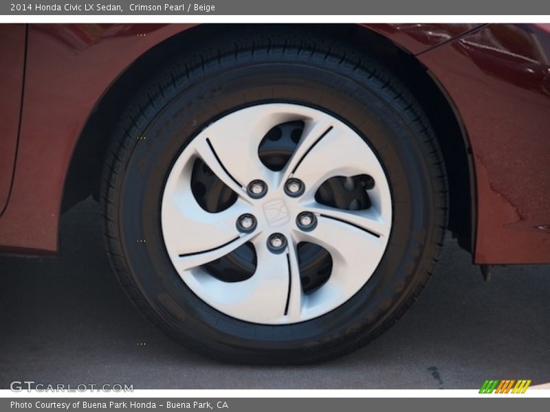 Crimson Pearl / Beige 2014 Honda Civic LX Sedan