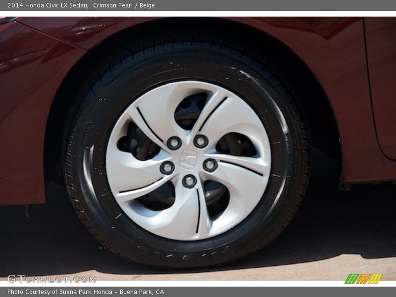 Crimson Pearl / Beige 2014 Honda Civic LX Sedan