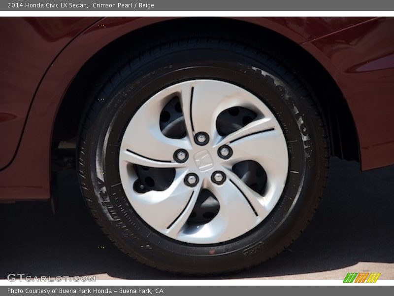 Crimson Pearl / Beige 2014 Honda Civic LX Sedan