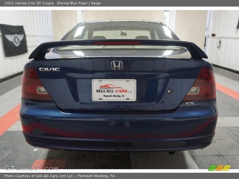 Eternal Blue Pearl / Beige 2002 Honda Civic EX Coupe