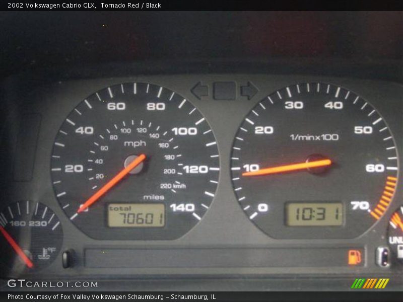Tornado Red / Black 2002 Volkswagen Cabrio GLX