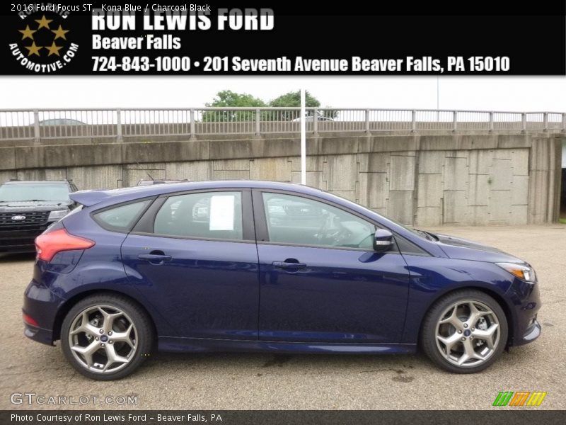 Kona Blue / Charcoal Black 2016 Ford Focus ST