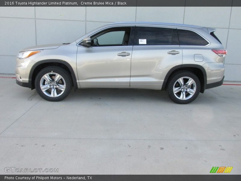 Creme Brulee Mica / Black 2016 Toyota Highlander Limited Platinum