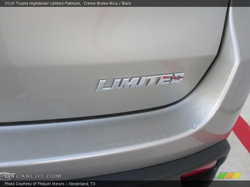 Creme Brulee Mica / Black 2016 Toyota Highlander Limited Platinum