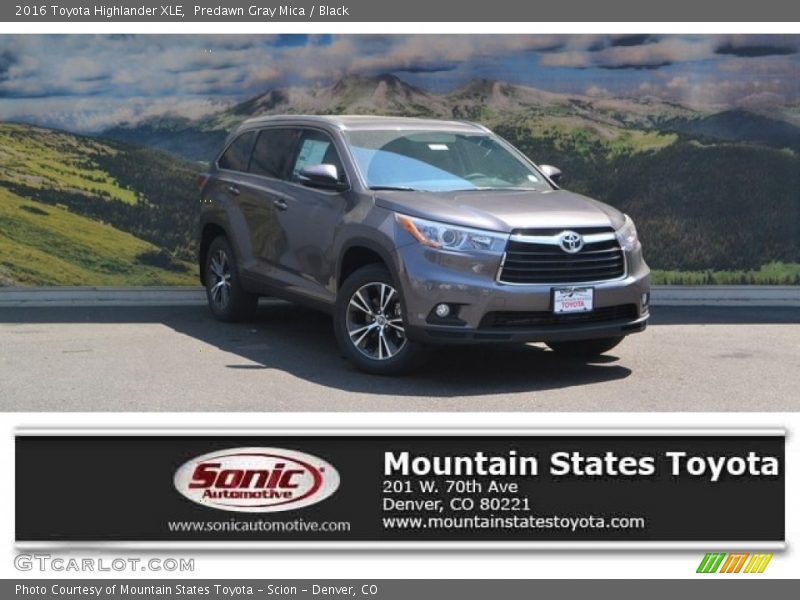 Predawn Gray Mica / Black 2016 Toyota Highlander XLE